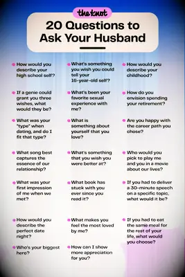 60 preguntas para pedirle a su esposo que aumente el volumen de privacidad