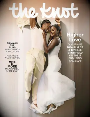 Noah Lyles and Junelle Bromfield the knot magazine cover summer 2025 issue