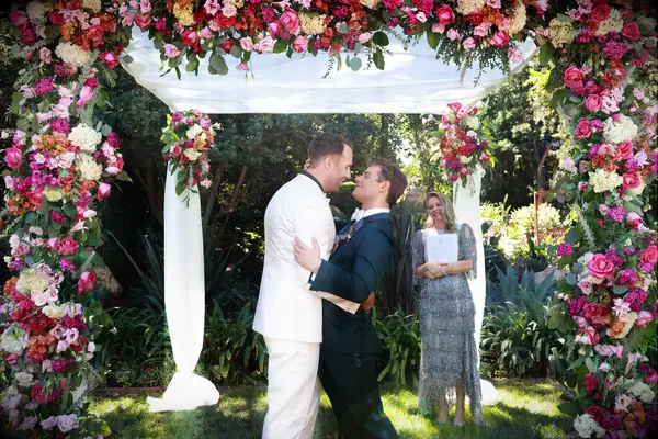 garrett clayton wedding and husband blake knight kiss