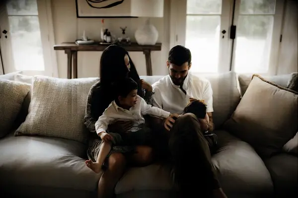 Matt Anderson with his wife Jackie and their kids 
