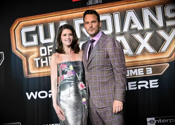 Chris Pratt and Katherine Schwarzenegger at the Guardians of the Galaxy Vol. 3 world premiere