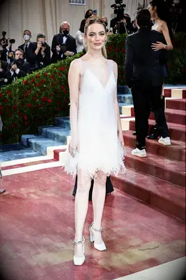 Emma Stone in her wedding reception dress at the Met Gala