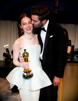 Emma Stone and Dave McCary at the Oscars 