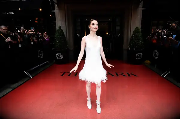 Emma Stone in her wedding reception dress