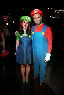 Seth Rogen and Lauren Miller as Mario and Luigi