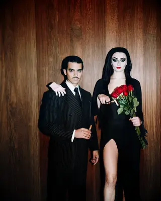 Joe Jonas and Sophie Turner as Gomez and Morticia Addams