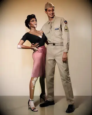 Winnie Harlow and Kyle Kuzma as Dorothy Dandridge and Harry Belafonte Jr.