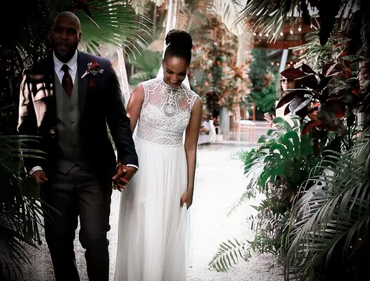 Mekia Cox and Britt Leach wedding photo