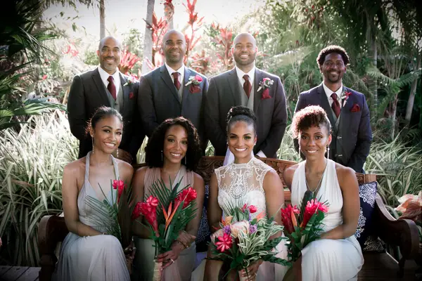 Mekia Cox and Britt Leach wedding party