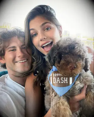 Hannah Ann and fiancé Jake Funk with their dog