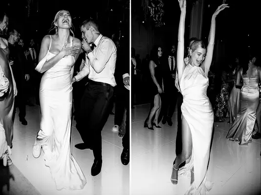 Hailey wore multiple outfits at her wedding celebration. 