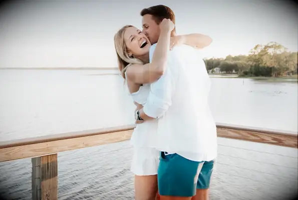 NFL Star Brock Burdy and Fiancée Jenna Brandt Engagement Photo