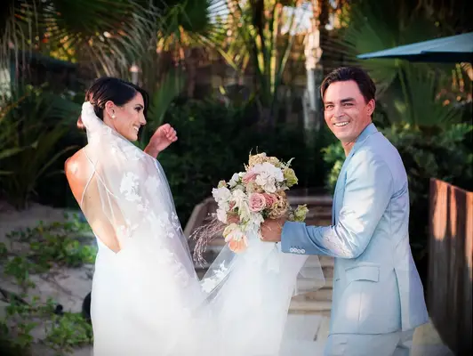 Rickie Fowler and Allison Stokke on their wedding day