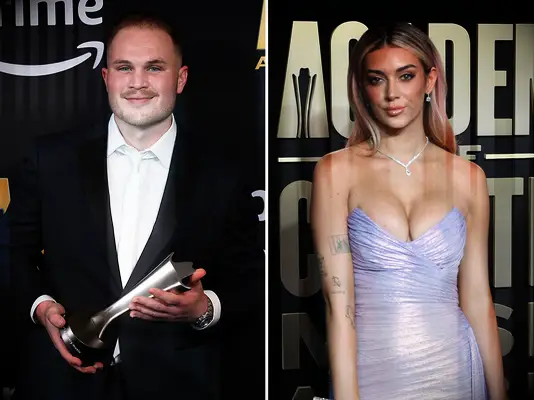 Zach Bryan and Brianna LaPaglia at the 2023 American Country Music Awards