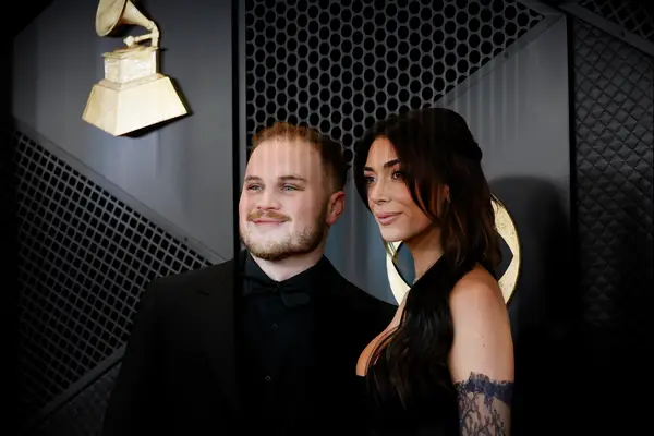 Zach Bryan and Brianna Chickenfry at the 2024 Grammy Awards 
