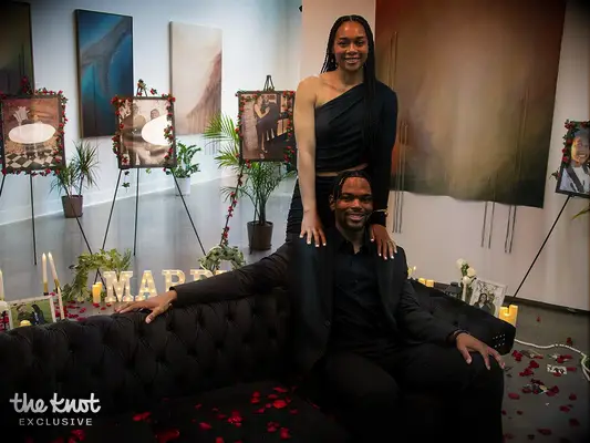 Allisha Gray and Tim Mangum at their proposal