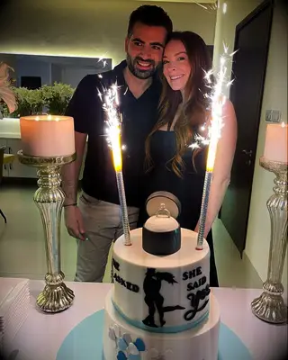 Lindsay Lohan and Bader Shammas at their engagement party