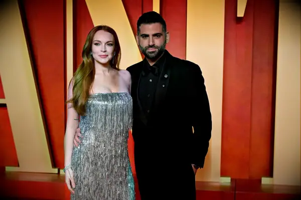 Lindsay Lohan and Bader Shammas at the 2024 Oscars