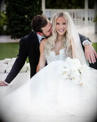 Tyler Seguin and wife Kate Kirchof on wedding day