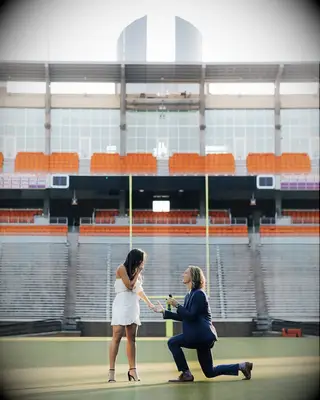 Trevor Lawrence proposing to now wife Marissa in 2020