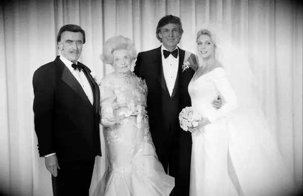 donald trump wedding to marla maples and his parents