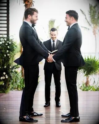 Jonathan Bennett and husband Jaymes Vaughan wedding ceremony