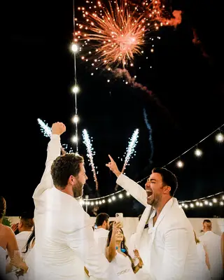 Jonathan Bennett and husband Jaymes Vaughan wedding reception