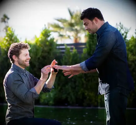 Jonathan Bennett and Jaymes Vaughan proposal photo