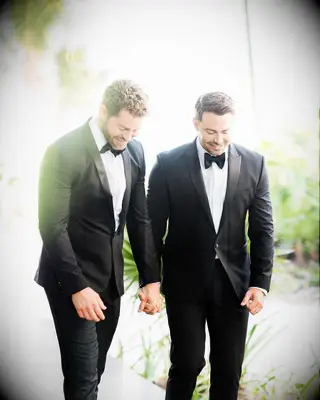 Jonathan Bennett and husband Jaymes Vaughan wedding photo