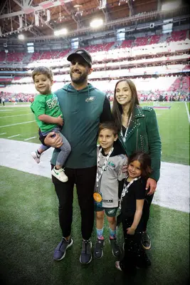 Brett Ashley Cantwell and Nick Sirianni with kids