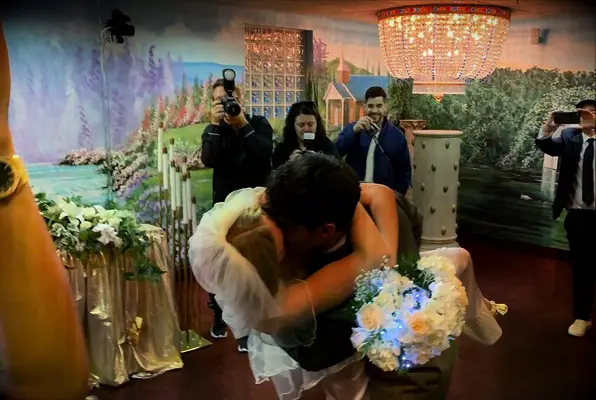 Joe Jonas and Sophie Turner at their wedding ceremony. 