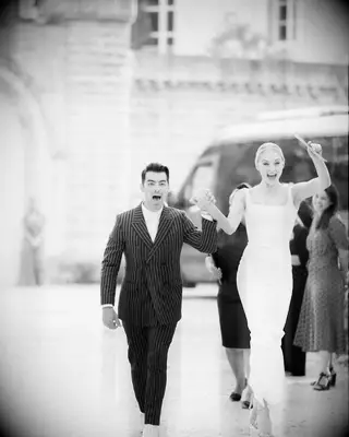 Joe and Sophie at their sequel wedding. 