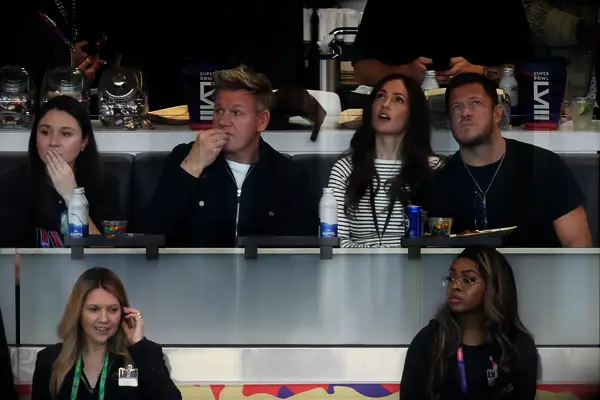 Minka Kelly and Dan Reynolds at Super Bowl LVIII in 2024