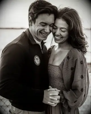 Olympic gymnast Brody Malone with fiancée Serena Ortiz