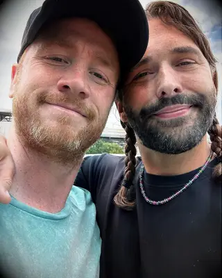 A selfie of Jonathan Van Ness and Mark Peacock