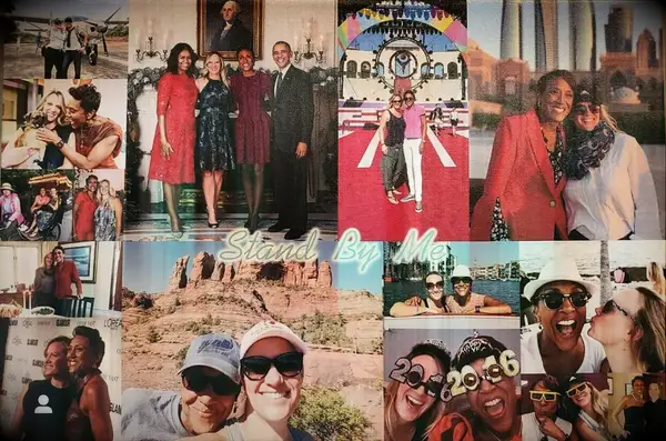 Collage of Robin Roberts and wife Amber Laign