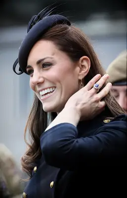 Kate Middleton shows off her beautiful engagement ring. 