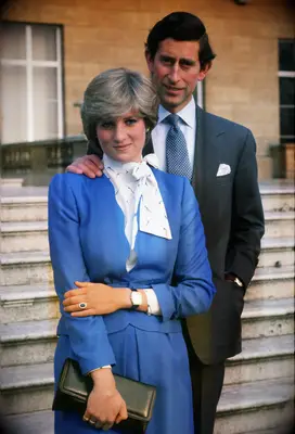 Portrait of Princess Diana and Prince Charles after their engagement. 