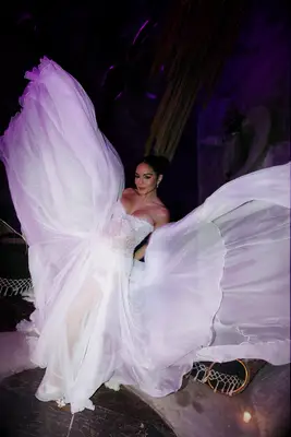 Vanessa Hudgens wedding reception dress