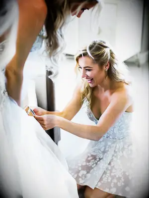 Hayley Paige helping with Lauren