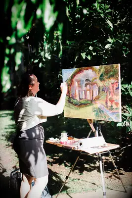 Live painting at Lauren and Arie