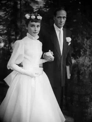 Audrey Hepburn first wedding to Mel Ferrer.