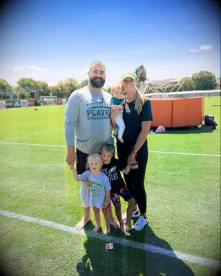 Jason and Kylie Kelce with their daughters