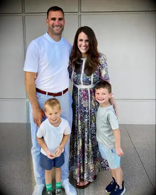 Kirk Cousins with wife Julie and sons Cooper and Turner