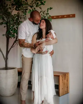 Dak Prescott and girlfriend Sarah Jane Ramos with their daughter MJ