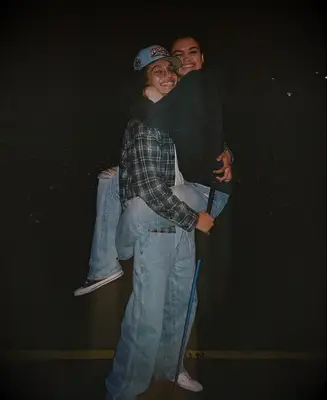 Outer banks Madison Bailey smiling with girlfriend Mariah Linney