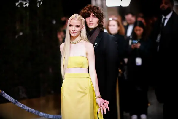 Anya Taylor-Joy and Malcolm McRae at the 2023 Golden Globes