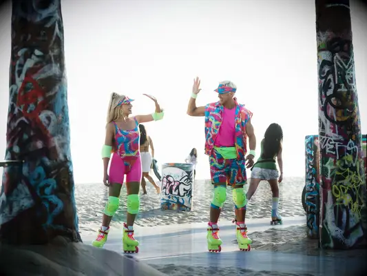 Barbie and Ken rollerblading costume idea from the Barbie movie