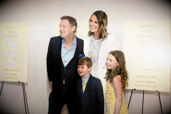 Savannah Guthrie and her husband and kids celebrate her new book