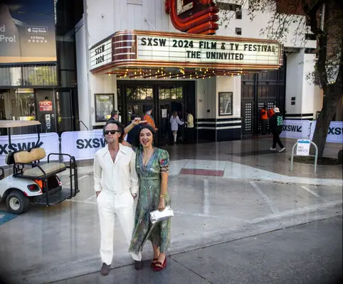 Walton Goggins and wife Nadia Conners celebrating the release of her new film